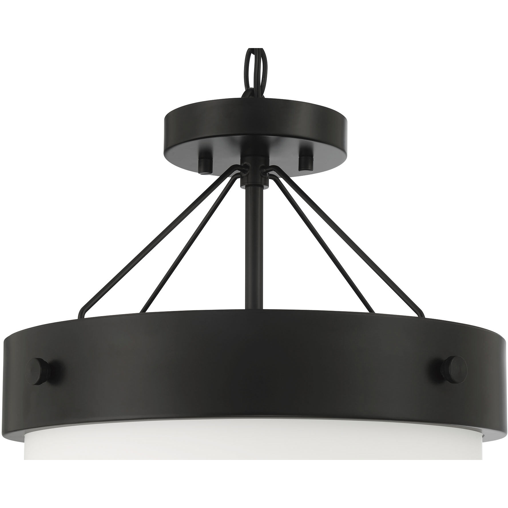 Oak Street 2 Light 13 inch Flat Black Convertible Semi Flush Ceiling Light